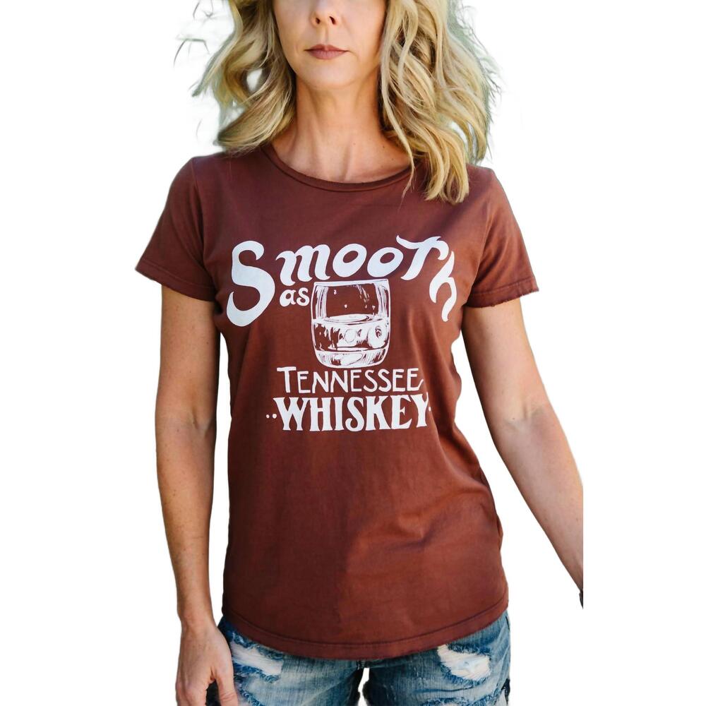 NEW BANDIT BRAND smooth as tennessee whiskey graphic tee in brown